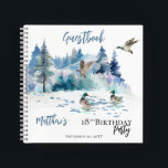 Ducks Woodland Forest 18th Birthday Guestbook Notebook<br><div class="desc">Nature-themed,  woodland forest scene with ducks party for his "18th Birthday".  Composite design by Holiday Hearts Designs.</div>