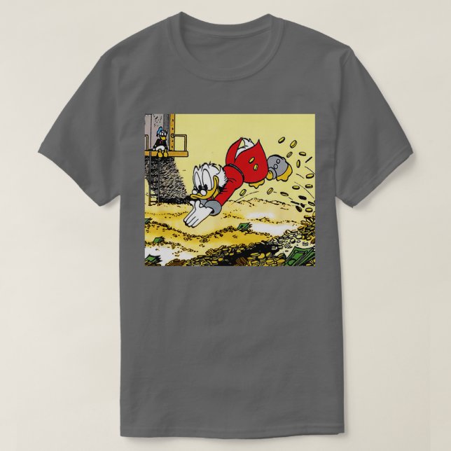 DuckTales Scrooge McDuck Swimming In Cash  T-Shirt (Design Front)