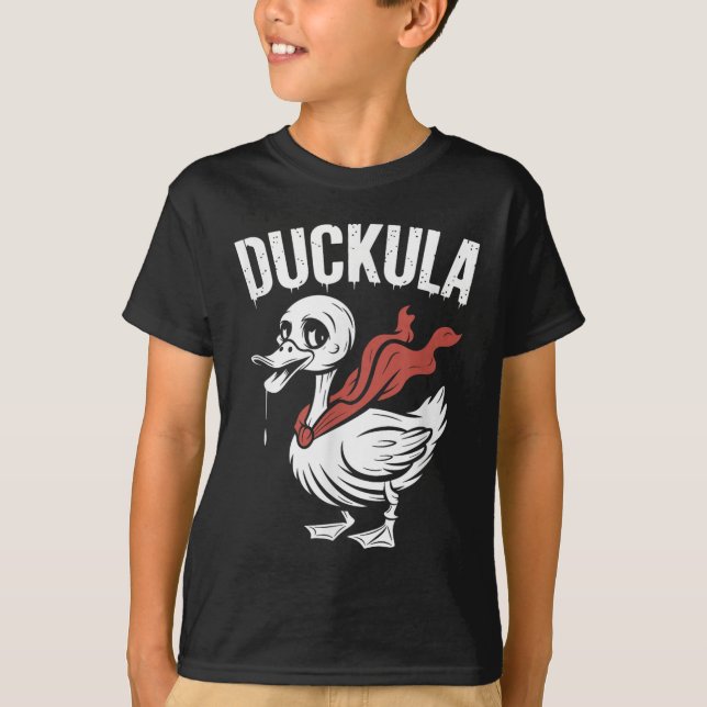 Duckula Funny Vampire Duck Halloween  T-Shirt (Front)