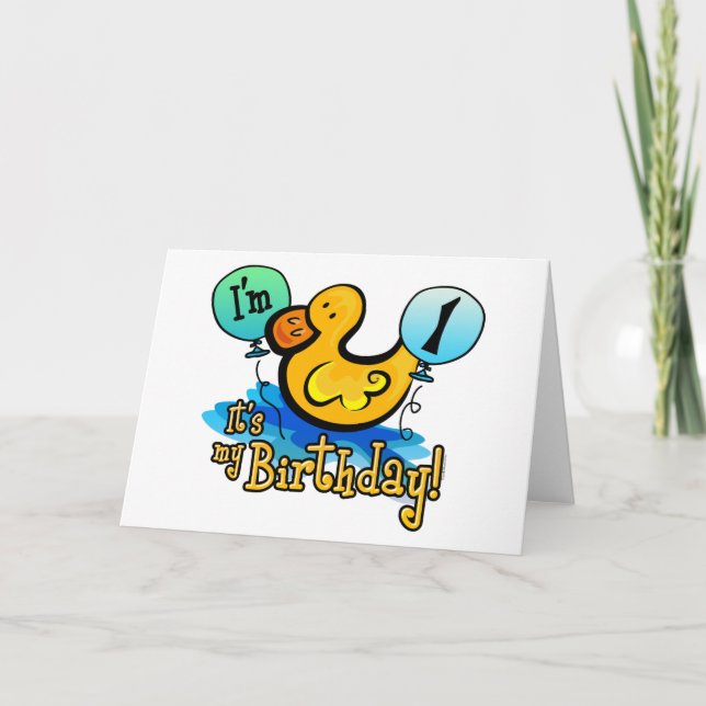 Ducky 1st Birthday Card (Front)
