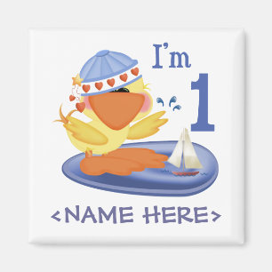 Ducky Boy 1st Birthday Magnet