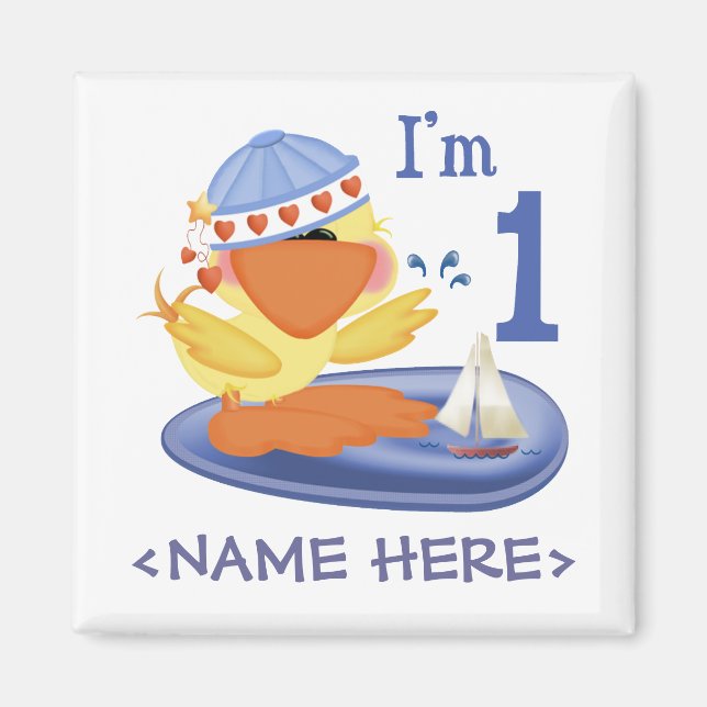 Ducky Boy 1st Birthday Magnet (Front)