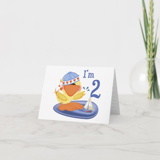 Ducky Boy 2nd Birthday Fill-in Invitation (Front)
