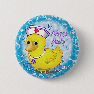 Ducky cute nurse 6 cm round badge