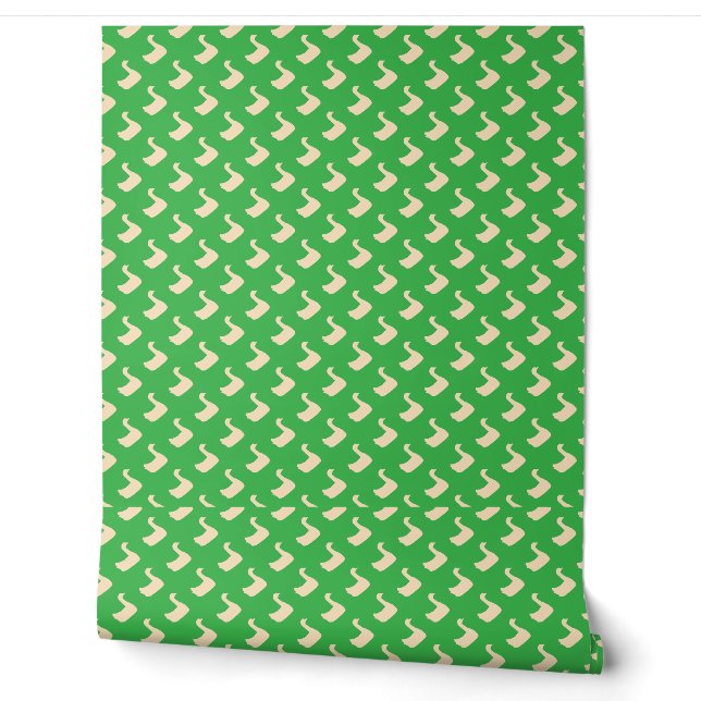 Ducky Duck  Kids Forest Green Wallpaper (Unrolling)