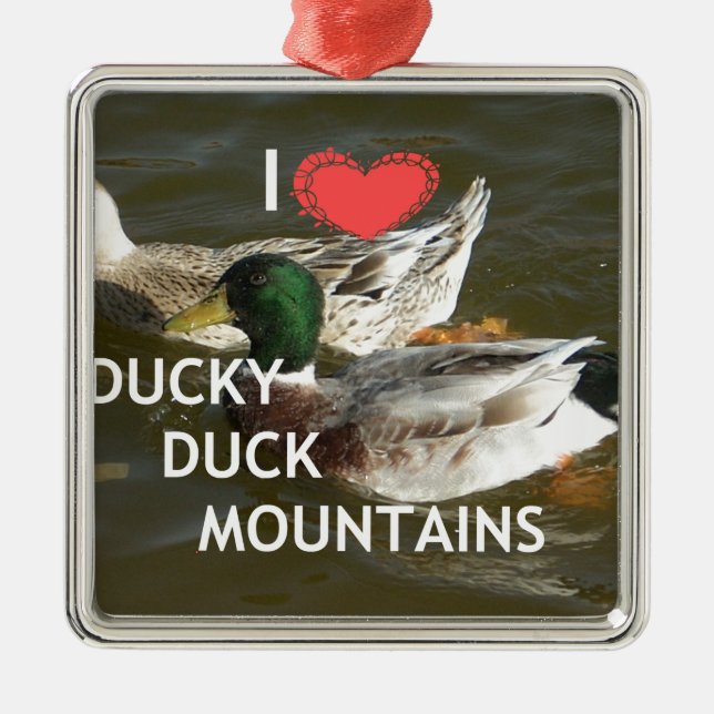 Ducky duck mountains. metal tree decoration (Front)
