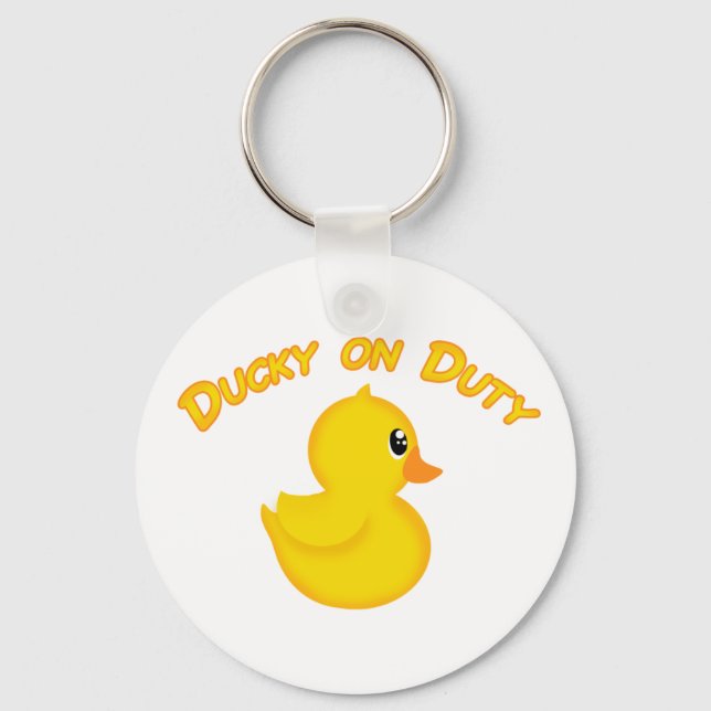 Ducky on Duty Key Ring (Front)
