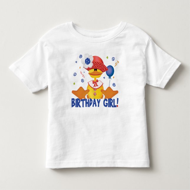 Ducky Party Birthday Girl Toddler T-Shirt (Front)