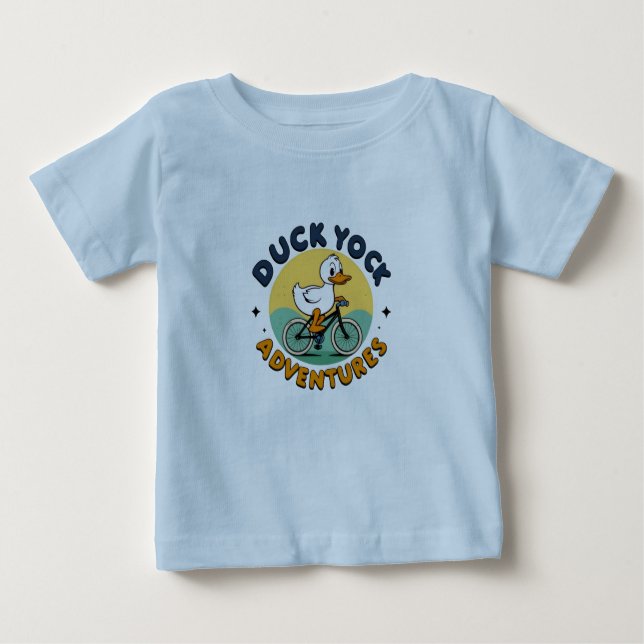 Ducky Rider Cute Cartoon Bicycle T-Shirt (Front)