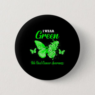 Duct Cancer Awareness I Wear Green Butterfly  6 Cm Round Badge