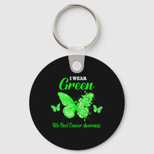 Duct Cancer Awareness I Wear Green Butterfly Key Ring