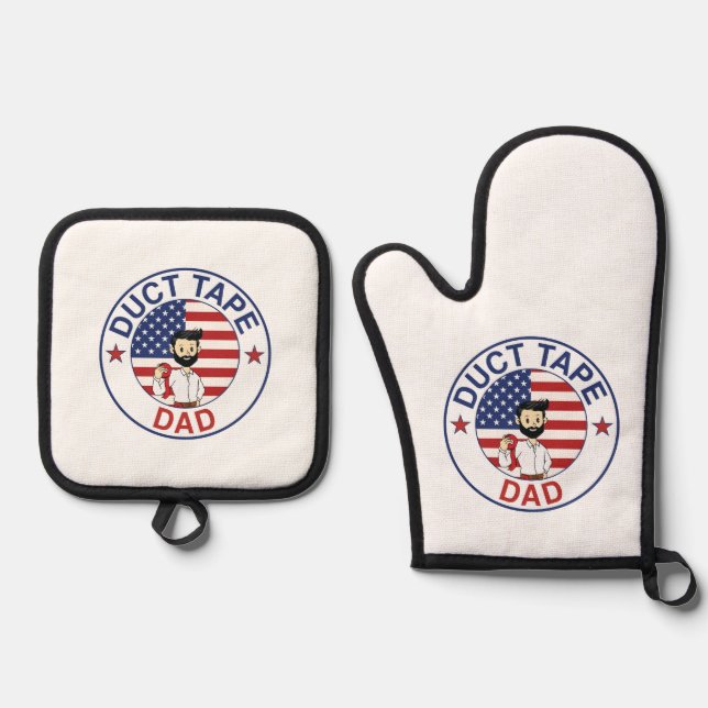 Duct Tape Dad - Pot Holders Oven Mitt & Pot Holder Set (Front)