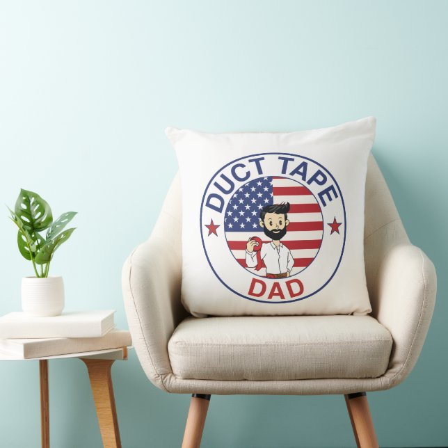 Duct Tape Dad - Throw Pillow (Square) (Chair)