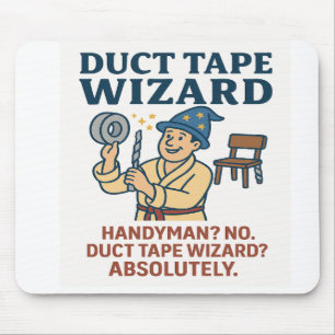 Duct Tape Wizard Mouse Pad