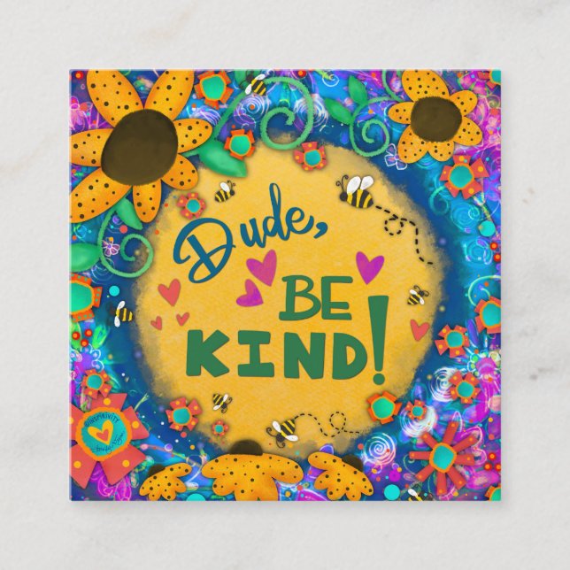Dude Be Kind Inspirivity Bumblebee Kindness Cards (Front)