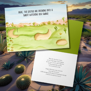 Dude Birthday Desert Golf Course Watercolor Card
