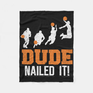 Dude Nailed It Cute Bysketbyll Game Vintage Byll S Fleece Blanket