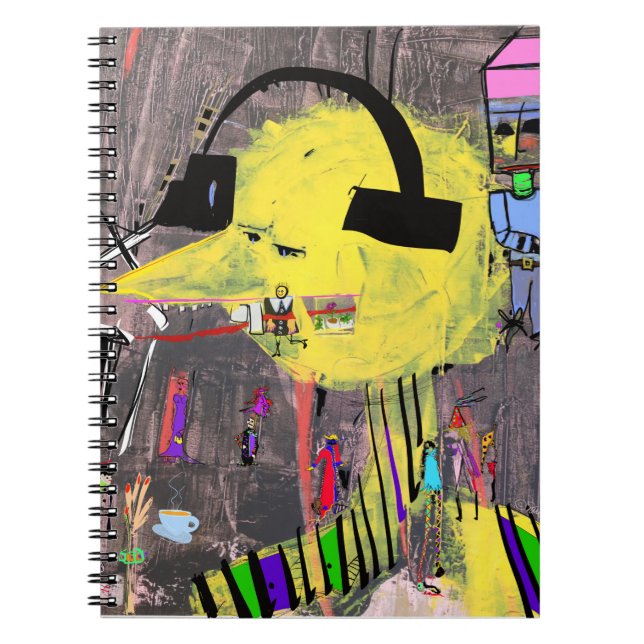 DUDE WITH HEADPHONES spiral notebook (Front)