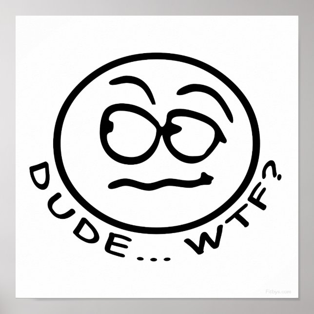 Dude WTF Smilie Poster (Front)