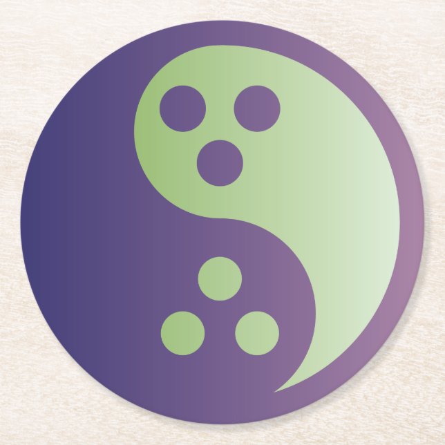 Dudeism Yin Yang Coaster (round) (Front)