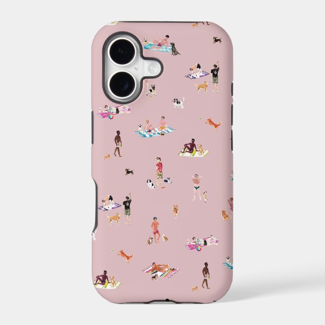 DUDES and DOGS BEACH Mauve iPhone Case (Back)