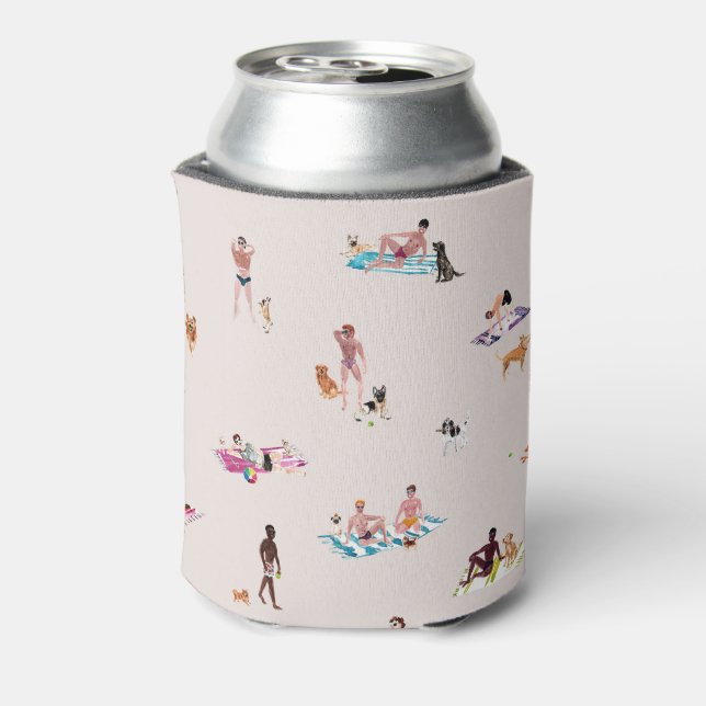 DUDES and DOGS BEACH Neutral Sand Can Cooler (Can Back)