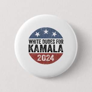 Dudes For Kamala Harris 2024 Retro Button Election