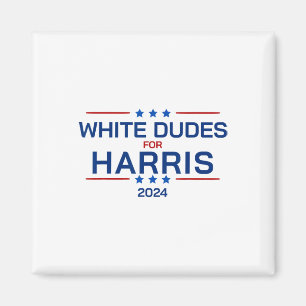 Dudes For Kamala Harris 2024 Retro Button Election Magnet
