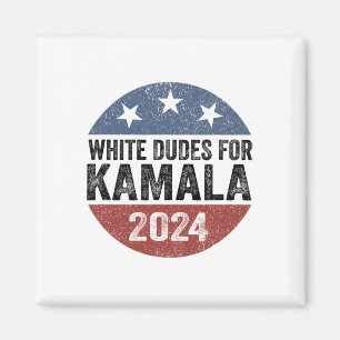 Dudes For Kamala Harris 2024 Retro Button Election Magnet