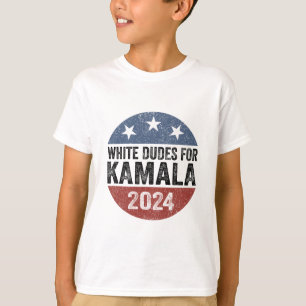 Dudes For Kamala Harris 2024 Retro Button Election T-Shirt