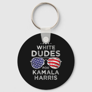 Dudes For Kamala Harris Sungles Retro Key Ring