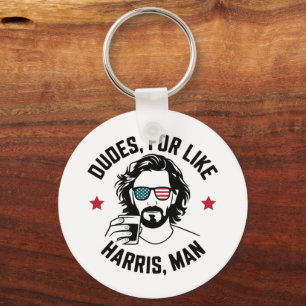 Dudes For Like Harris Man White Dudes For Harris  Key Ring