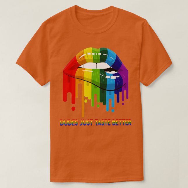 Dudes Just aste Better LGB Pride  T-Shirt (Design Front)