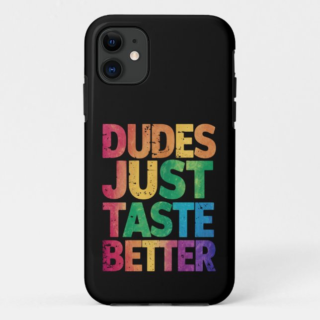  Dudes Just Taste Better Distressed Gay Pride  Case-Mate iPhone Case (Back)