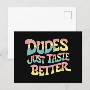 Dudes Just Taste Better LGBT Gay Pride Month Postcard