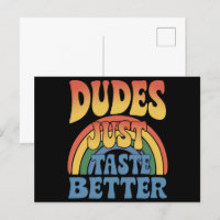 Dudes Just Taste Better Rainbow Gay Pride Vintage