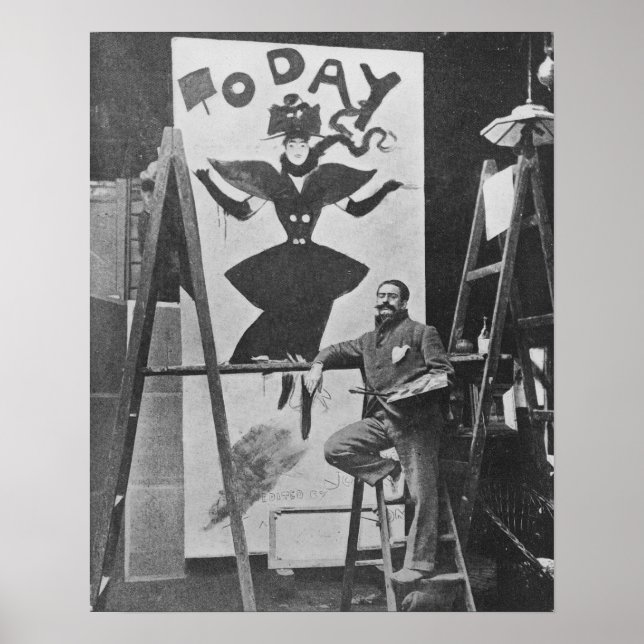 Dudley Hardy painting a poster (Front)