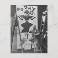 Dudley Hardy painting a poster