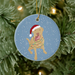 Dudley Labrador Christmas Ceramic Tree Decoration