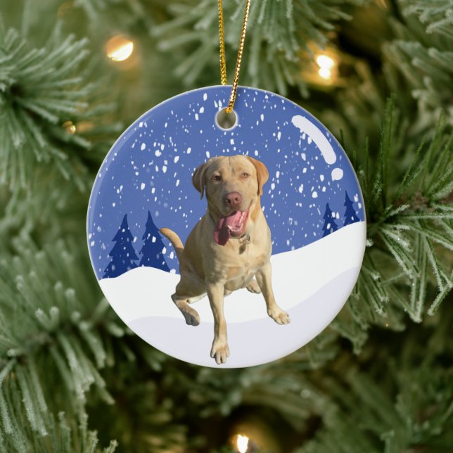Dudley Labrador Christmas  Ceramic Tree Decoration (Tree)