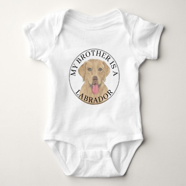 Dudley Labrador Dog Baby Bodysuit (Front)