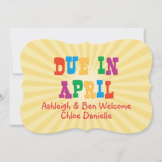 Due In April Announcement (Front)