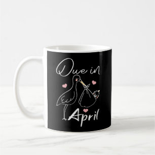 Due In April Funny Swan Carrying A Cute New Baby Coffee Mug