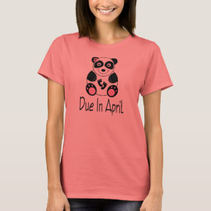 Due In April Panda Maternity T-Shirt