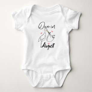 Due In August Cute Swan Carrying A Funny New Baby Baby Bodysuit
