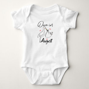 Due In August Cute Swan Carrying A Funny New Baby Bodysuit