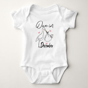 Due In December Cute Swan Carrying A Funny New Bab Baby Bodysuit