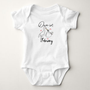 Due In February Cute Swan Carrying A Funny New Bab Baby Bodysuit