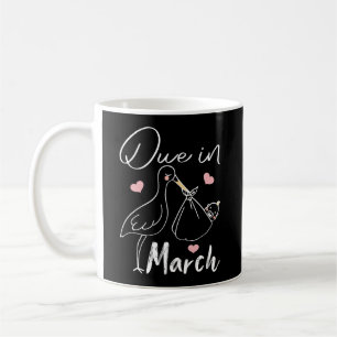 Due In March Funny Swan Carrying A Cute New Baby Coffee Mug
