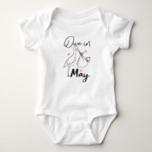 Due In May Cute Swan Carrying A Funny New Baby Baby Bodysuit